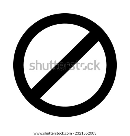 Editable stop prohibitions block icon. Vector illustration. stock image.