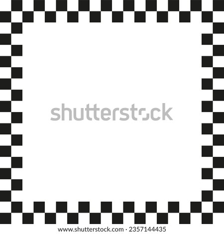 Checkers frame in line art style. Geometric seamless pattern. Vector illustration. EPS 10.
