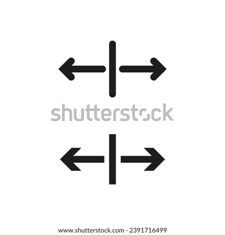 Arrows split vertical sign. Direction icon. Vector illustration. EPS 10.