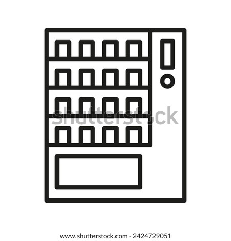 A vending machine icon in outline style on a white background