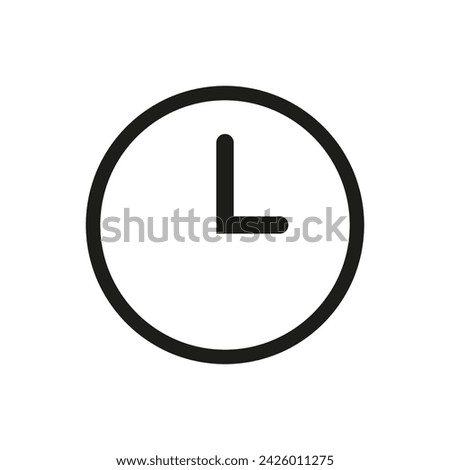 Fontbased clock symbol in trademark circle on white background