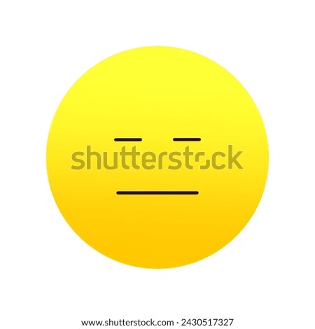 Expressionless face emoji. Neutral mood. Vector illustration. EPS 10.