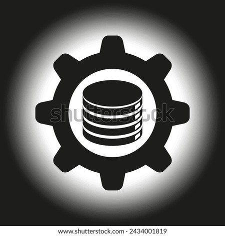 Database gear technology. Data icon server. Vector illustration. EPS 10.