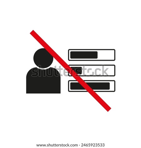 No personal data sharing icon Vector. Privacy concept symbol. User information security.