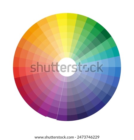 Color wheel vector. Circular gradient spectrum. Rainbow palette illustration. Vibrant design graphic.