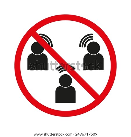 No wifi zone. People icon vector. Red prohibition symbol. Wireless signal off.