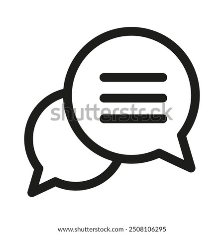 Chat bubble icon. Speech message symbol. Communication text graphic. Vector illustration.