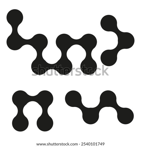 Molecule shape pattern. Abstract connection symbol. Linked circles icon. Vector design.