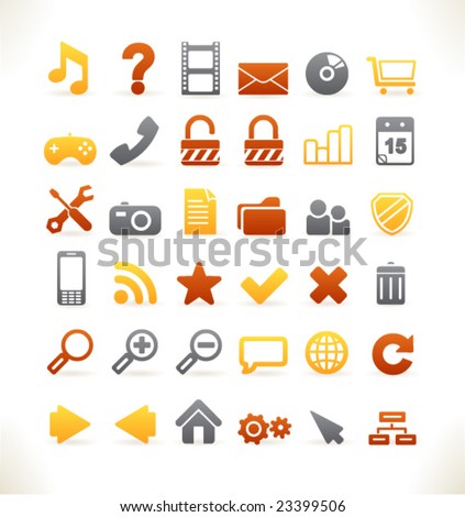 Set of 36 beautiful vector web icons