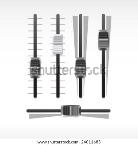 Vector mixer volume controls. Volume sliders.