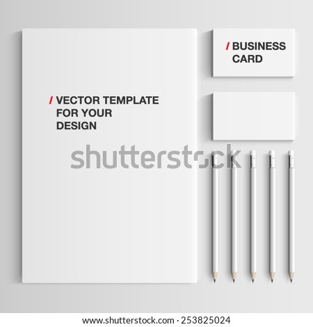 Vector realistic branding mock up, isolated on white background.