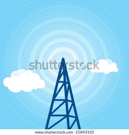 Vector background with radio signal