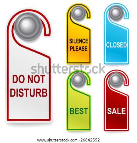 Set Of Vector Do Not Disturbe Signs - 26842552 : Shutterstock