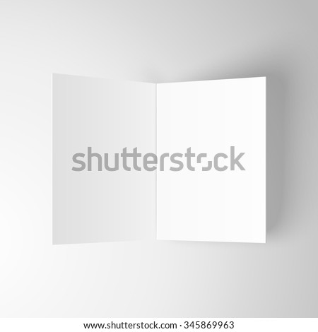 Blank invitation greetings card isolated on white background. Vector template.