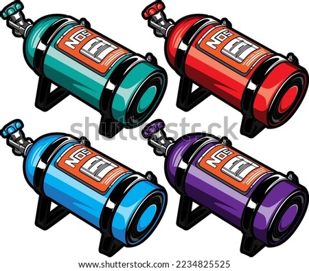 NOS, Nitrous Oxide System vector bundle 4 colour