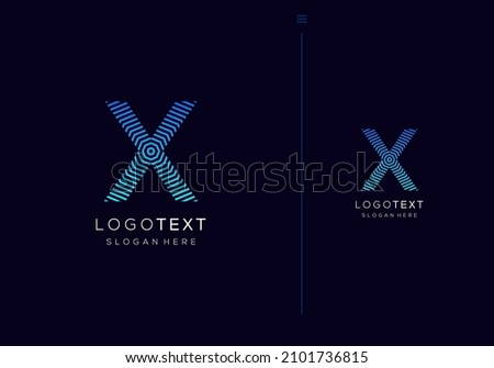 Letter X logo icon design template elements octagon