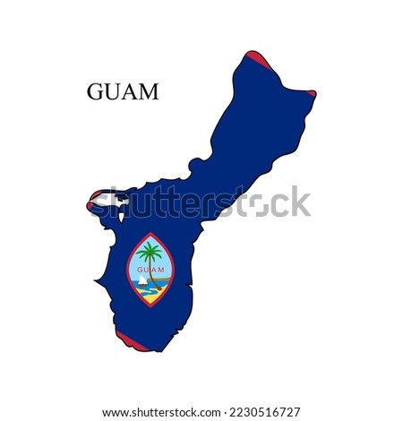 Guam map vector illustration. Global economy. Famous country. Oceania region. Polynesian island. Micronesian