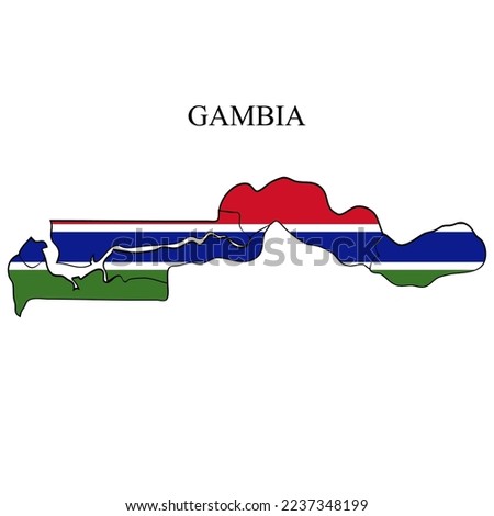 Gambia map vector illustration. Global economy. Famous country. Western Africa. Africa.