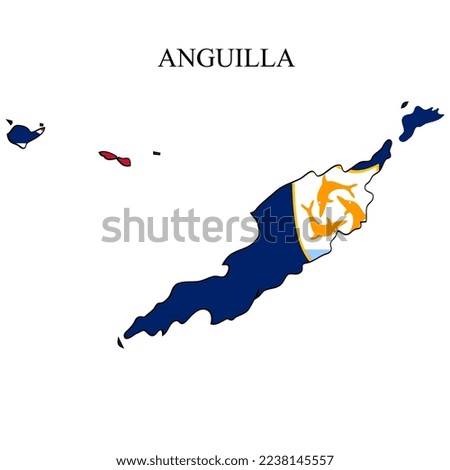 Anguilla map vector illustration. Global economy. Famous country. Caribbean. Latin America. America.