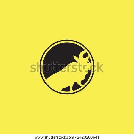 Colorful circle bull vector logo template design . Bull icon illustration design  