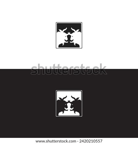 Black and white bull logo design . bull animal vector logo design . icon logo . silhouette logo