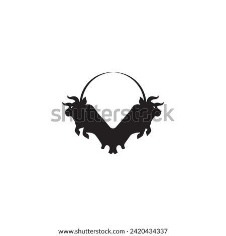 Circle colorful bull animal logo illustration . Bull simple vector logo design  
