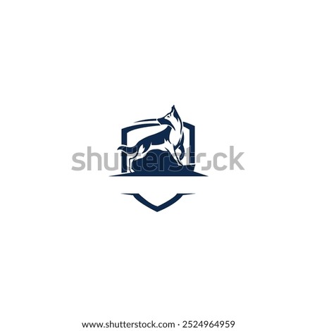 Shield Dog vector logo design