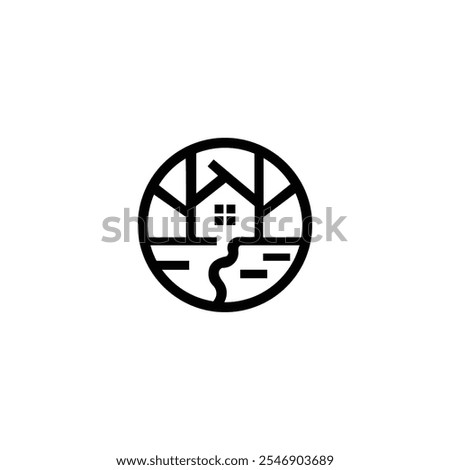 Circle outline real estate vector logo template design