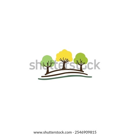 A green and brown tree vector logo design