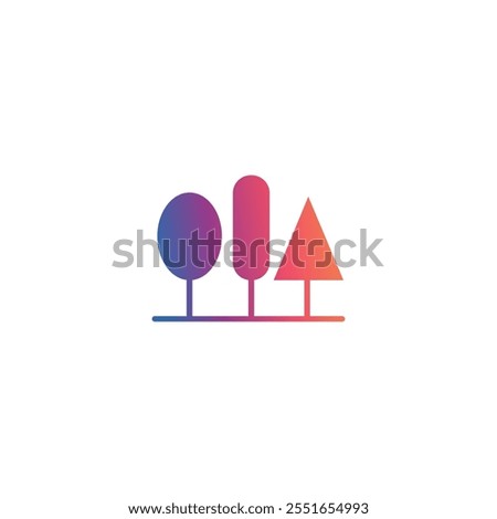 Circle and triangle stick vector logo design