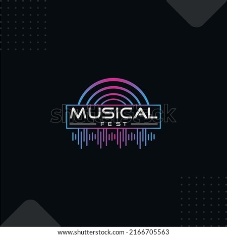 Musical fest Business Logo in Modern Creative Minimal Style Lettering Vector Typographic Design