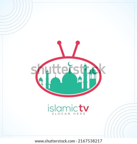 Islamic tv Muslim modern creative premium logo design vector template