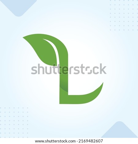L leaf letter modern creative premium logo design vector template Foto stock © 