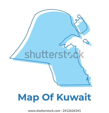 Kuwait simple outline map vector illustration