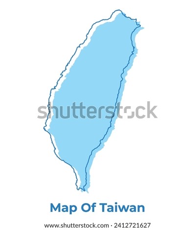 Taiwan simple outline map vector illustration