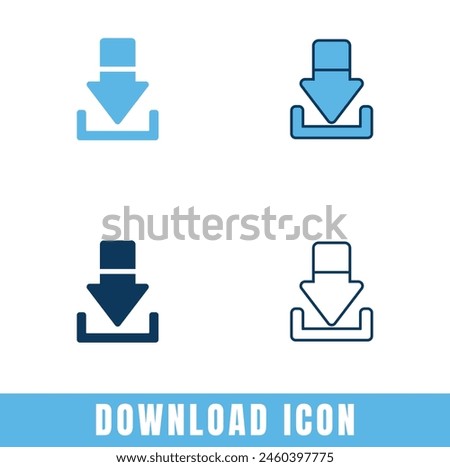 Simple Download icons in different designs vector set