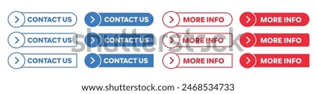 Simple Contact Us and More Info Web Buttons with arrow symbol