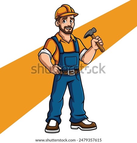 Builder Cartoon Mascot Character Design