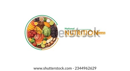 National Nutrition Week Vector illustration, 1st September to 7th September, Nutrition