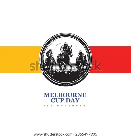  Melbourne Cup Day logo, Vector illustration.