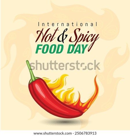 Hot and Spicy Food Day Post Design Vector Illustration