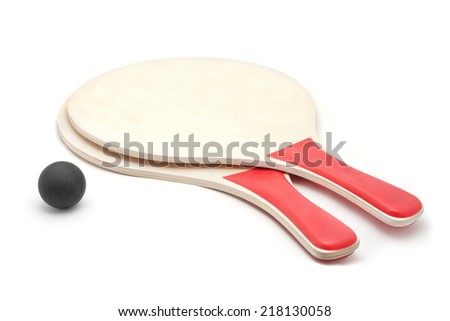 beach volley paddles and ball