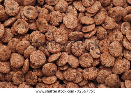 chocolate chips cereals texture closeup