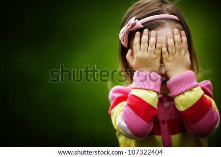 Similar – Image, Stock Photo Little shy child alone and lonely in the house