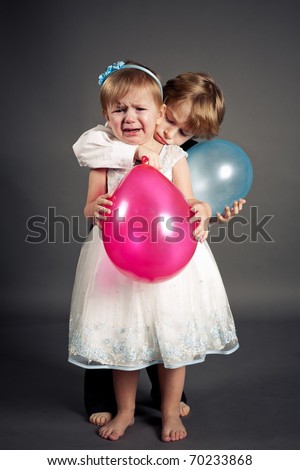 Boy Hugging A Weeping Girl Stock Photo 70233868 : Shutterstock