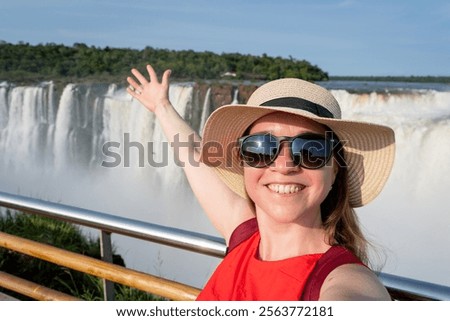 Similar – Image, Stock Photo An imposing landscape of rugged mountains and fields that extend to the horizon