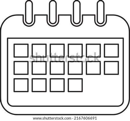 calander vector icon illustration line art on white background..eps
