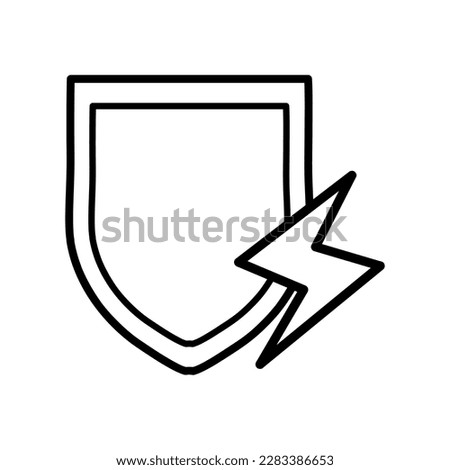 surge protection icon, electricity safety, shield of overload vector illustration..eps