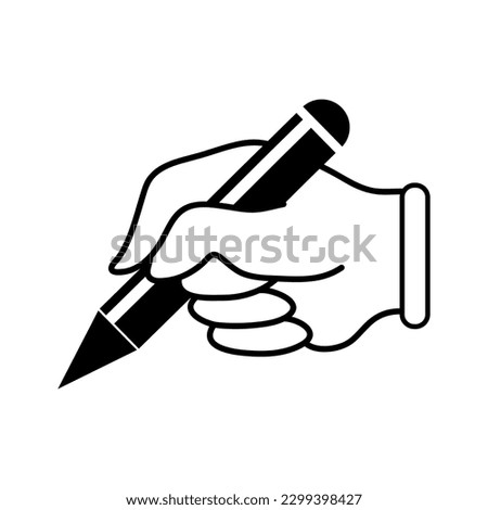 writing hand and pen icon vector logo template illustration on white background..eps