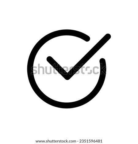 Check mark simple icon, Check mark glyph style pictogram isolated on white. Symbol, logo illustration..eps